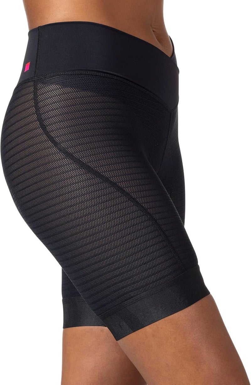 Terry Ultramesh Liner Womens Padded Bike Short Cycling Underwear, Crossover Glamazon Hi-Rise Waistband Silicone Leg Band - Image 4